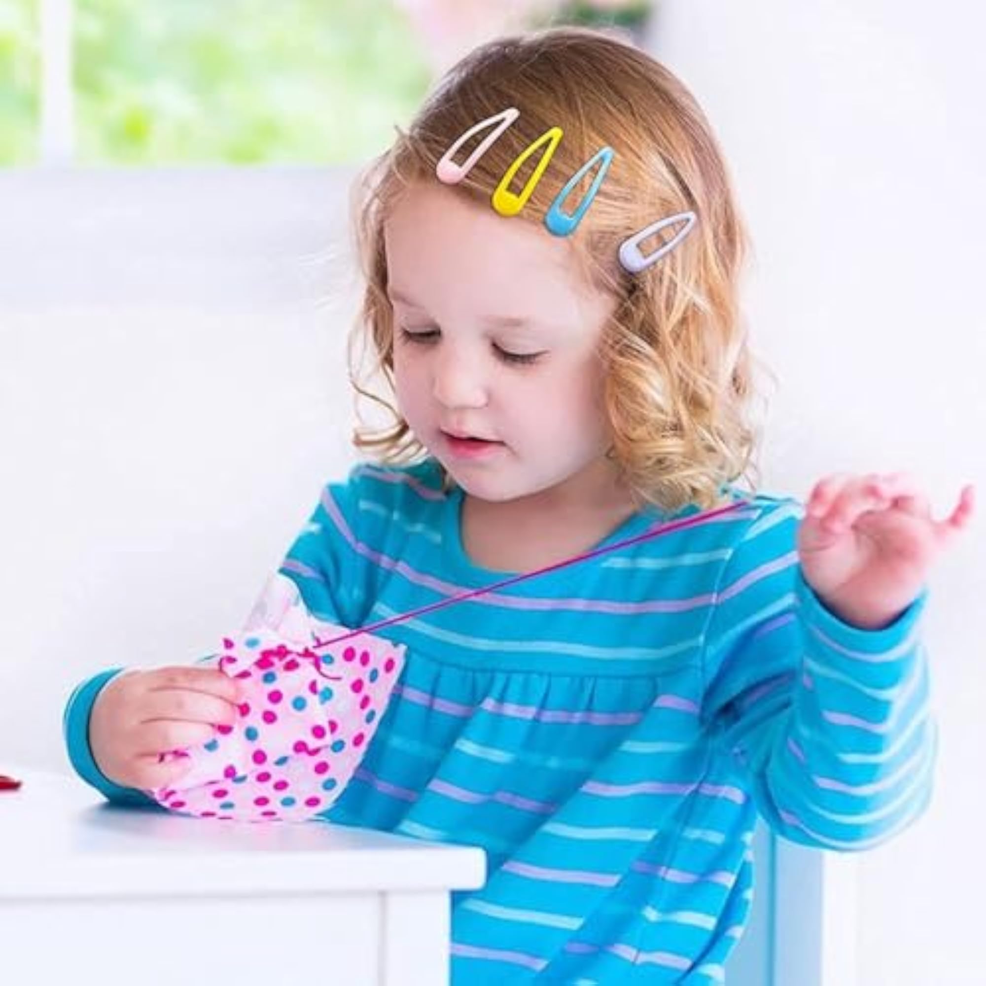 10 Pcs Colorful Silicone Coated Metal Barrettes Set